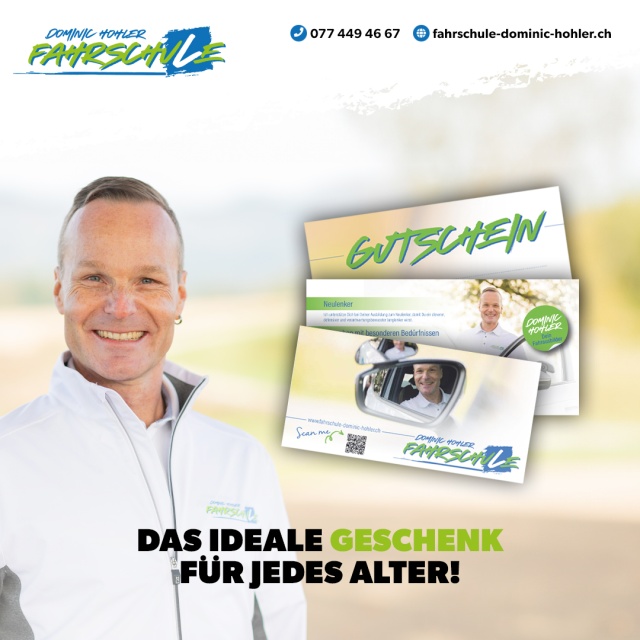 Das Geschenk, das bewegt: Fahrstunden-Gutscheine von der Fahrschule Dominic Hohler - Du suchst nach dem perfekten Geschenk fr einen besonderen Menschen? Dann ist ein Geschenkgutschein fr Fahrstunden bei der Fahrschule Dominic Hohler genau das Richtige.
