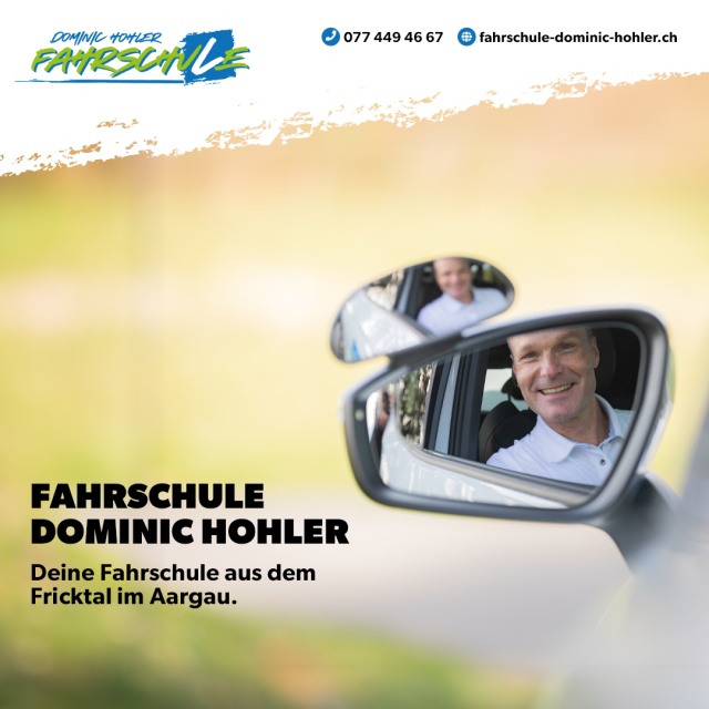 Fahrschule Dominic Hohler: Deine Fahrschule aus dem Fricktal im Aargau - Du mchtest Deinen Fhrerschein machen und suchst eine Fahrschule in Deiner Nhe? Dann bist du bei mir genau richtig! Ich biete Dir: